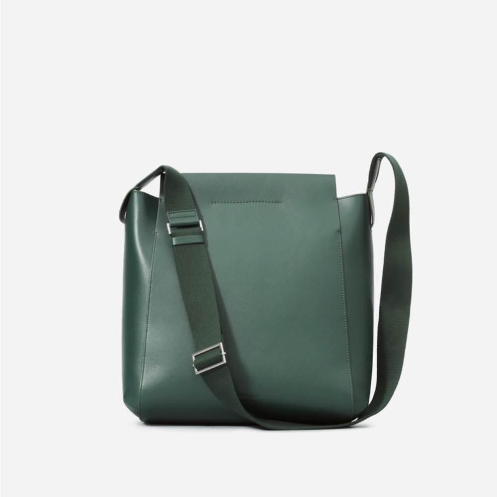Green Leather Messenger Bag